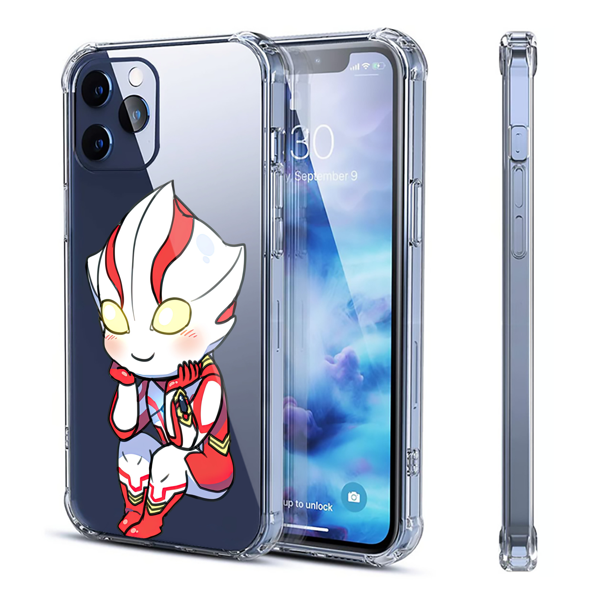 （画像用） ウルトラマン Ultraman 【iPhone 12シリーズ対応】透明スマホケース（クリアソフトケース）